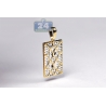 Mens Diamond Plug Socket Pendant Solid 10K Yellow Gold 0.74ct