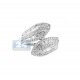 14K White Gold 1.44 ct Baguette Diamond Womens Bypass Ring