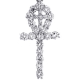 10K White Gold 1.63 ct Diamond Ankh Double Cross Pendant