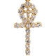 14K Yellow Gold 1.64 ct Diamond Ankh Double Cross Pendant