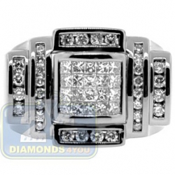 Black PVD 14K Gold 1.40 ct Princess Cut Diamond Mens Ring