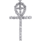 10K White Gold 2.25 ct Diamond Dual Ankh Cross Pendant