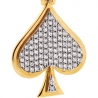 14K Yellow Gold 1.42 ct Diamond Card Suit Spade Pendant