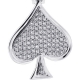 14K White Gold 0.94 ct Diamond Spades Symbol Mens Pendant