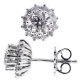 18K White Gold 1.82 ct Diamond Womens Flower Stud Earrings