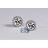 Womens Diamond Halo Push Back Stud Earrings 18K Gold 1.73 Carat