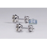 Womens Diamond Halo Push Back Stud Earrings 18K Gold 1.73 Carat