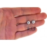 Womens Diamond Halo Push Back Stud Earrings 18K Gold 1.73 Carat