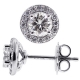 18K White Gold 1.08 ct Diamond Martini Halo Stud Earrings