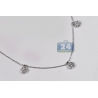 Womens Diamond Cluster Station Long Necklace 14K White Gold 27"