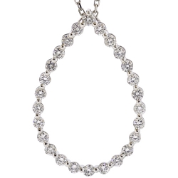 14K White Gold 1.16 ct Diamond Open Pendant Necklace 16.5 inch
