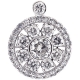 18K White Gold 2.02 ct Diamond Round Flower Pendant