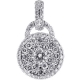 14K White Gold 1.20 ct Diamond Cluster Lock Pendant