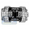 Black PVD 14K Gold 1.73 ct Diamond Mens Double Cross Ring
