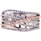 18K White Rose Gold 0.86 ct Diamond Womens Highway Ring