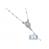 Sterling Silver Rosary Beads Womens Necklace 1.8 mm 17 inch