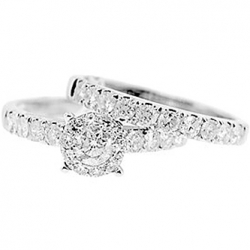 14K Gold 1.46 ct Diamond Engagement Wedding Rings Set