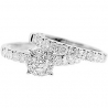14K White Gold 1.46 ct Diamond Engagement Wedding Rings Set