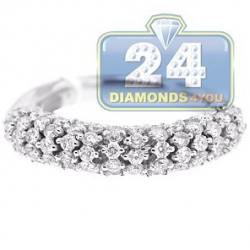 18K White Gold 1.51 ct Diamond Fancy Cluster Womens Band Ring