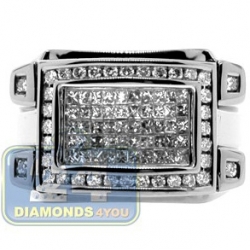 Black PVD 14K Gold 1.15 ct Mixed Diamond Mens Signet Ring