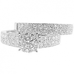 14K Gold 1.37 ct Diamond Engagement Wedding Rings Set