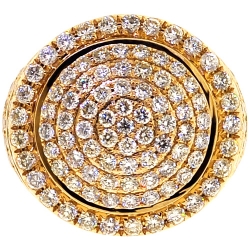 14K Yellow Gold 3.80 ct Diamond Mens Round Ring