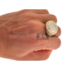 Mens Diamond Round Pinky Ring 14K Yellow Gold 3.80 Carat