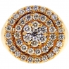 Mens Diamond Cluster Round Pinky Ring 14K Yellow Gold 2.81 ct