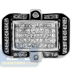 Black PVD 14K Gold 1.12 ct Princess Diamond Mens Ring