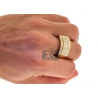 Mens Diamond Slanted Band Ring 14K Yellow Gold 1.55 ct 12 mm