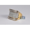 Mens Round Diamond Large Signet Ring 14K Yellow Gold 3.80 ct
