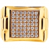 14K Yellow Gold 1.30 ct Diamond Mens Square Ring