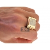 Mens Diamond Stepped Square Pinky Ring 14K Yellow Gold 1.30 ct