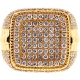 14K Yellow Gold 3.05 ct Diamond Mens Square Pinky Ring
