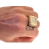 Mens Diamond Square Shape Pinky Ring 14K Yellow Gold 3.05 ct