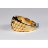 14K Yellow Gold 0.60 ct Diamond Fluted Bezel Mens Pinky Band Ring
