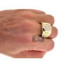 Mens Diamond Stepped Shank Pinky Ring 14K Yellow Gold 1.10 ct