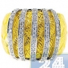 14K Yellow Gold 0.55 ct Diamond Womens Vintage Puff Ring