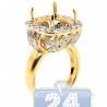 18K Yellow Gold 1.08 ct Diamond Large Ring Setting Semi Mount