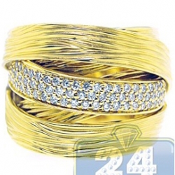 14K Yellow Gold 0.55 ct Diamond Womens Vintage Satin Ring