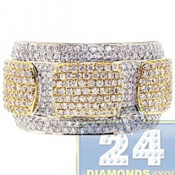 14K Two Tone Gold 1.39 ct Diamond Edged Design Womens Ring