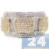 14K Two Tone Gold 1.39 ct Diamond Edged Design Womens Band Ring