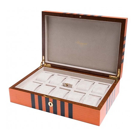 10 Watch Storage Box L443 Rapport London Labyrinth Orange Wood