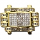 14K Yellow Gold 1.50 ct Princess Round Cut Diamonds Mens Ring