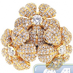14K 2 Tone Gold 3.54 ct Diamond 3 Flowers in 1 Cocktail Ring