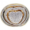 14K Yellow Gold 1.79 ct Diamond Heart Shape Womens Ring