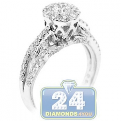 14K White Gold 1.32 ct Diamond Vintage Engagement Ring