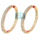 14K Rose Gold 14.42 ct Diamond Womens Hoop Earrings 2.25 Inch