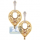 18K Yellow Gold 19.77 ct Fancy Diamond Womens Dangle Earrings
