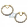 Womens Diamond Round Hoop Earrings 18K Yellow Gold 11.81 ct
